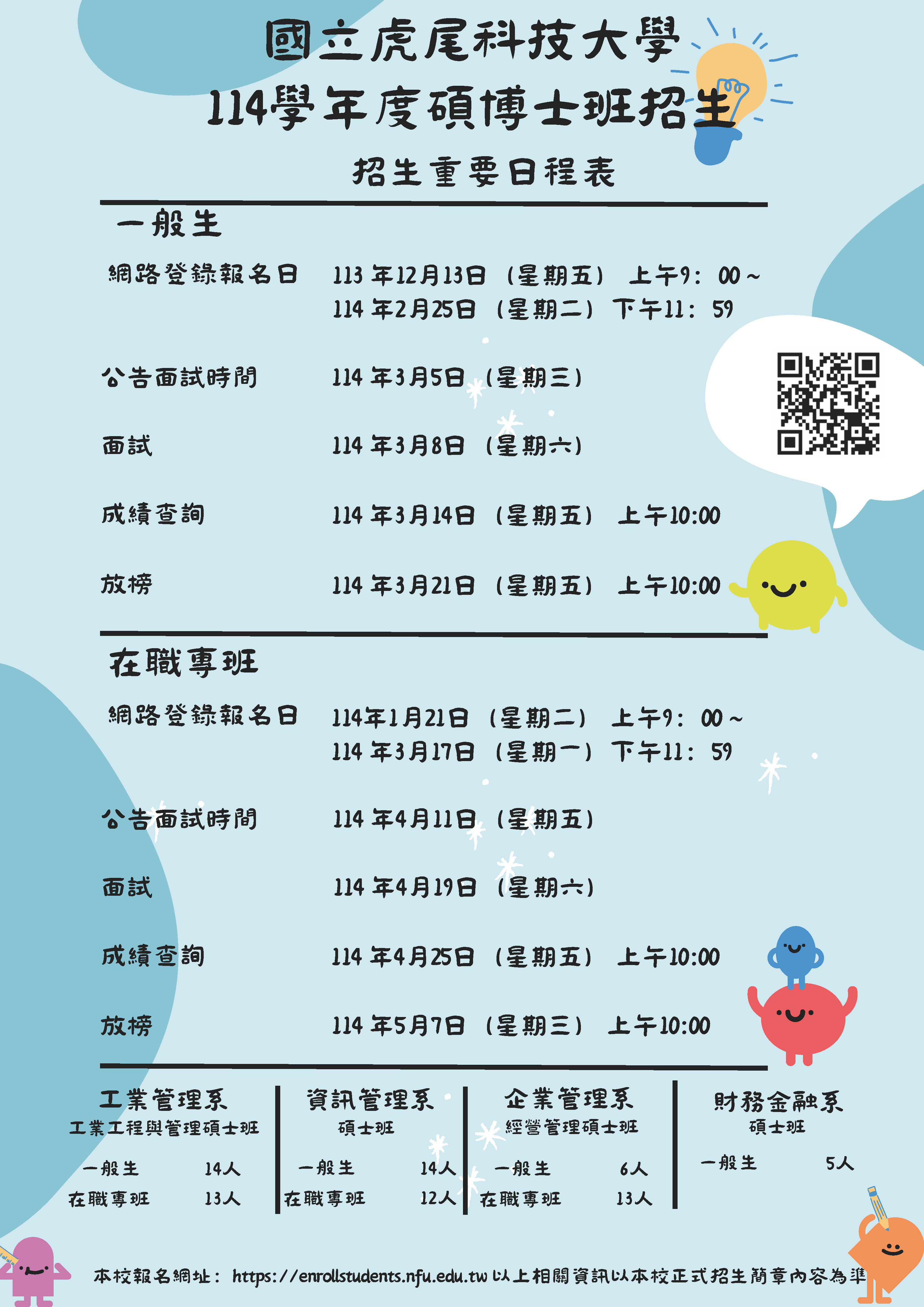 國立虎尾科技大學114學年度碩博士班招生 3